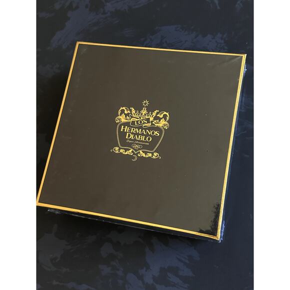 Hermanos Diablo Cigar Ashtray Large Black & Gold Ceramic 4 Cigars Indoor Outdoor - Picture 4 of 4